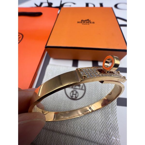 HERM Small Kelly Bracelet with Diamonds