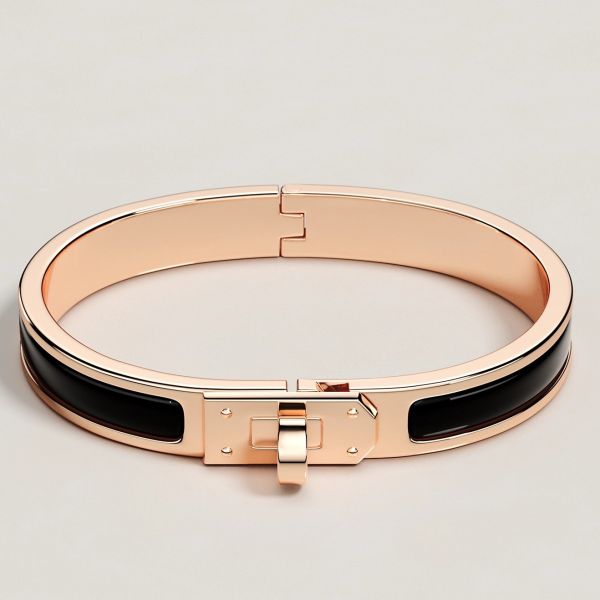 HERM Black Mini Clic Kelly Bracelet