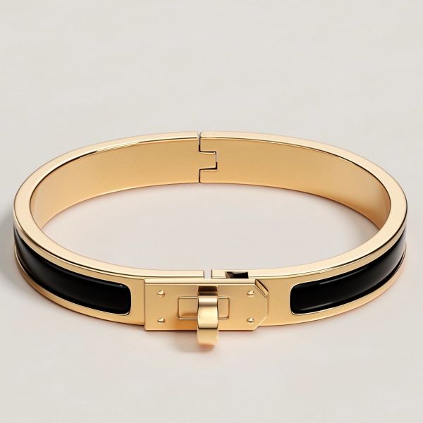 HERM Black Mini Clic Kelly Bracelet