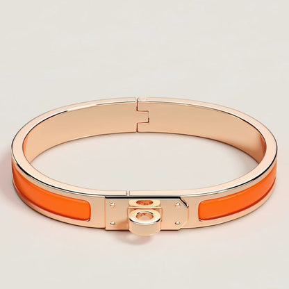 HERM Orange Mini Clic Kelly Bracelet