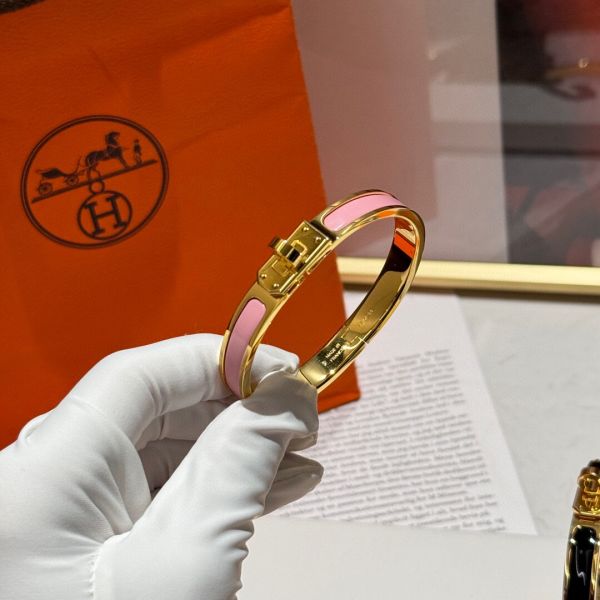 HERM Pink Mini Clic Kelly Bracelet