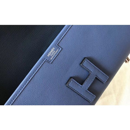 HERM Jige Elan 29 Clutch In Blue Agate Epsom Leather