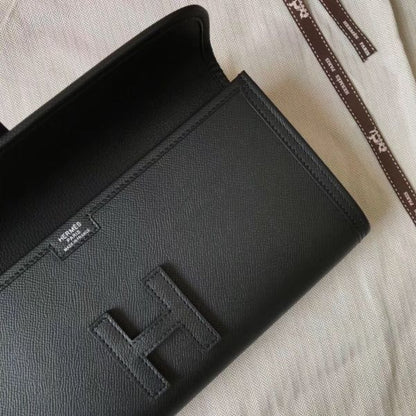 HERM Jige Elan 29 Clutch In Black Epsom Leather