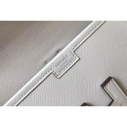 HERM Jige Elan 29 Clutch In White Epsom Leather