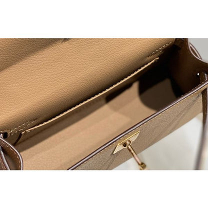 HERM Kelly Mini II Bag In Chai Epsom Leather GHW
