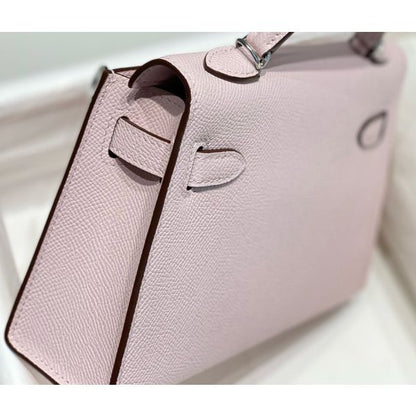 HERM Kelly Mini II Bag In Mauve Pale Epsom Leather PHW
