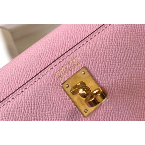 HERM Kelly Mini II Bag In Mauve Sylvestre Epsom Leather GHW