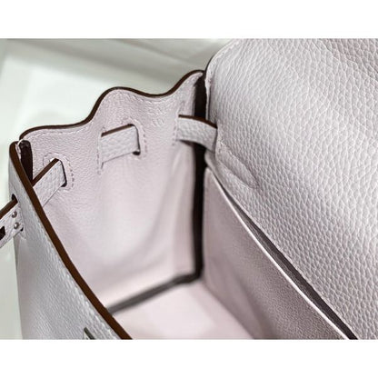 HERM Kelly 20cm Bag In Mauve Pale Clemence Leather PHW