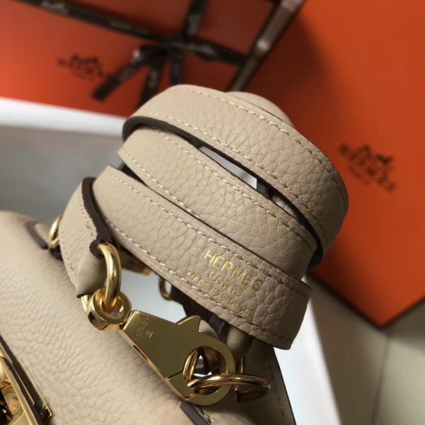 HERM Kelly 20cm Bag In Trench Clemence Leather GHW