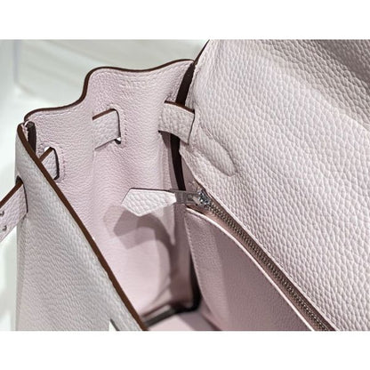 HERM Kelly 25cm Retourne Bag In Mauve Pale Clemence Leather