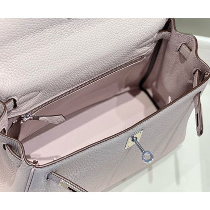 HERM Kelly 25cm Retourne Bag In Mauve Pale Clemence Leather