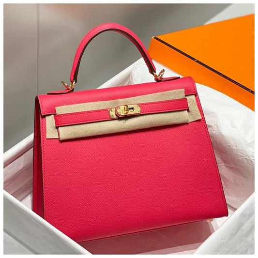HERM Kelly 25cm Sellier Bag In Rose Extreme Epsom Leather