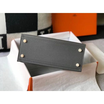 HERM Kelly 28cm Bag In Ardoise Epsom Leather GHW