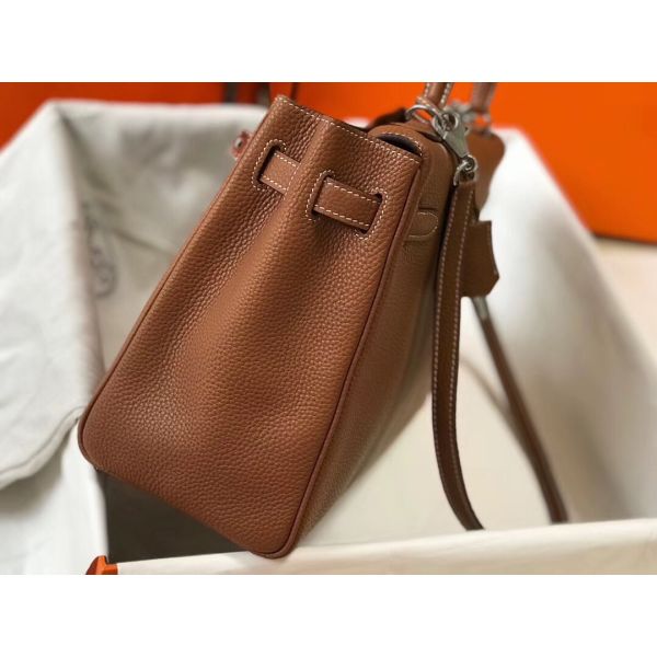 HERM Kelly 32cm Bag In Gold Clemence Leather PHW