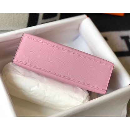 HERM Kelly Pochette Bag In Mauve Sylvestre Epsom Leather