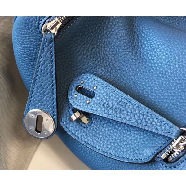HERM Lindy Mini Bag In Blue Agate Clemence Leather PHW