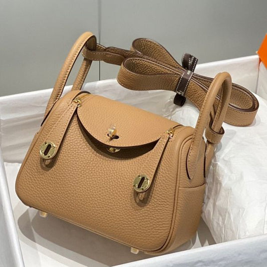 HERM Lindy Mini Bag In Chai Clemence Leather GHW