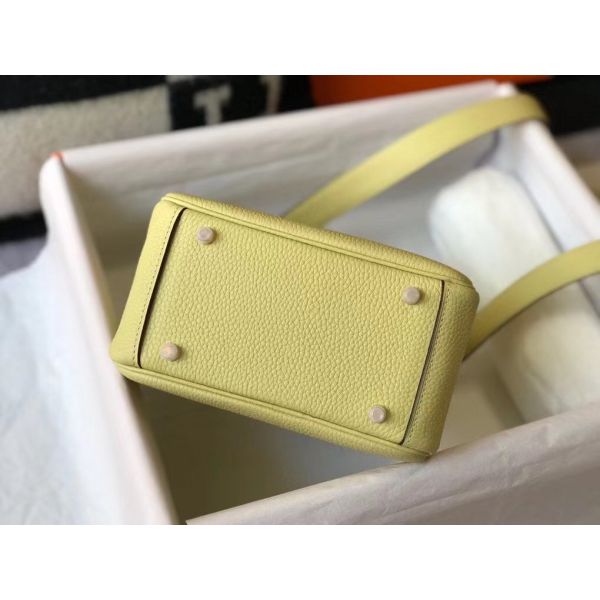 HERM Lindy Mini Bag In Jaune Poussin Clemence Leather GHW