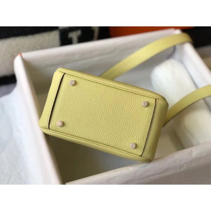 HERM Lindy Mini Bag In Jaune Poussin Clemence Leather GHW