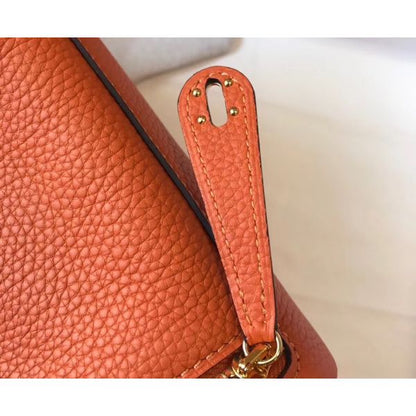 HERM Lindy Mini Bag In Orange Clemence Leather GHW