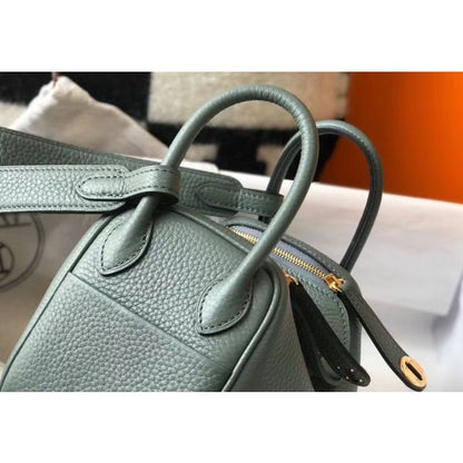 HERM Lindy Mini Bag In Vert Amande Clemence Leather GHW