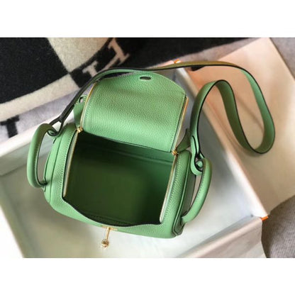 HERM Lindy Mini Bag In Vert Criquet Clemence Leather GHW