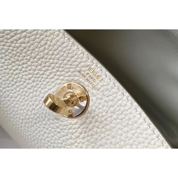 HERM Lindy Mini Bag In White Clemence Leather GHW