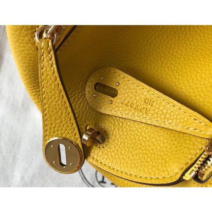 HERM Lindy Mini Bag In Yellow Clemence Leather GHW