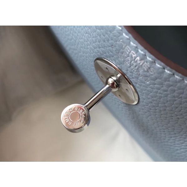 HERM Lindy 26cm Bag In Blue Lin Clemence Leather PHW