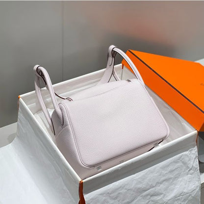 HERM Lindy 26cm Bag in Mauve Pale Clemence Leather