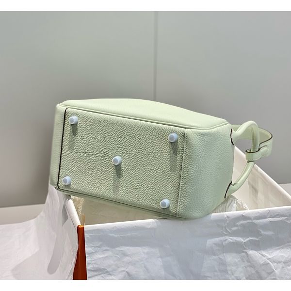 HERM Lindy 26cm Bag In Vert Fizz Clemence Leather GHW
