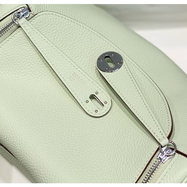 HERM Lindy 26cm Bag In Vert Fizz Clemence Leather GHW