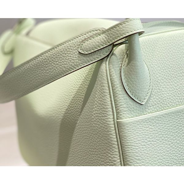 HERM Lindy 26cm Bag In Vert Fizz Clemence Leather GHW