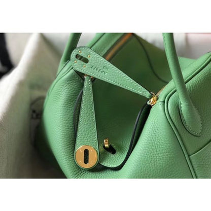 HERM Lindy 30cm Bag In Vert Criquet Clemence Leather GHW