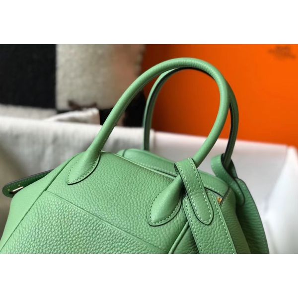 HERM Lindy 30cm Bag In Vert Criquet Clemence Leather GHW