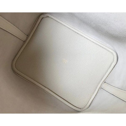 HERM Picotin Lock 22 Bag In Beton Clemence Leather