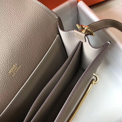 HERM Mini Sac Roulis 18cm Bag In Grey Evercolor Calfskin