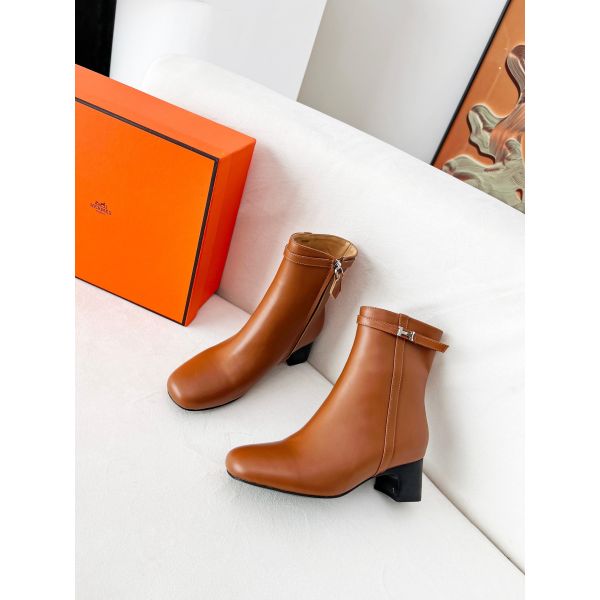 HERM Imperial 50 Ankle Boots in Brown Calfskin