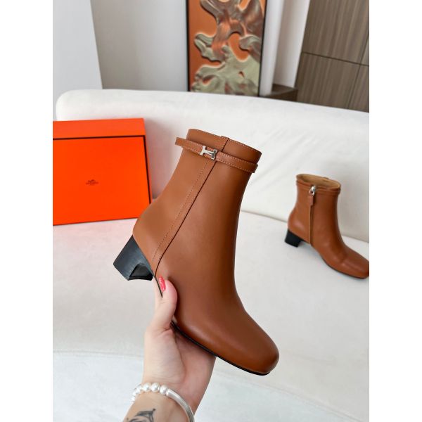 HERM Imperial 50 Ankle Boots in Brown Calfskin