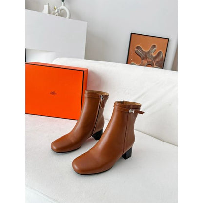 HERM Imperial 50 Ankle Boots in Brown Calfskin