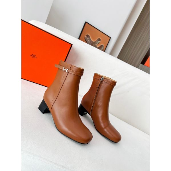 HERM Imperial 50 Ankle Boots in Brown Calfskin