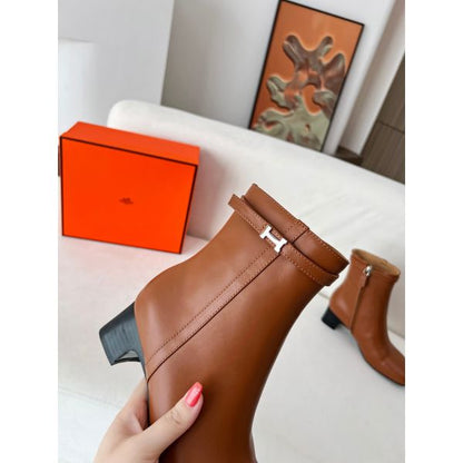 HERM Imperial 50 Ankle Boots in Brown Calfskin