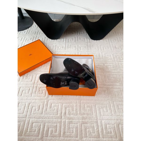 HERM Jill 60 Ankle Boots in Black Calfskin