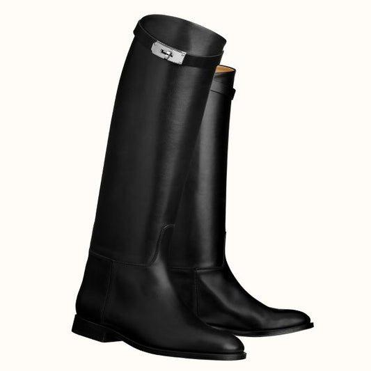 HERM Jumping Boots In Black Calfskin