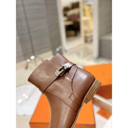 HERM Neo Ankle Boots in Brown Calfskin