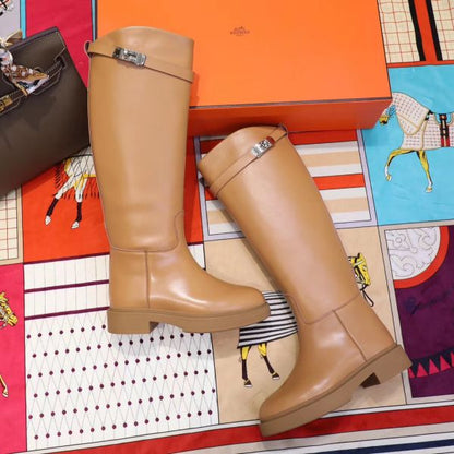 HERM Variation Boots In Brown Calfskin