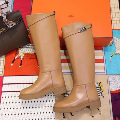HERM Variation Boots In Brown Calfskin