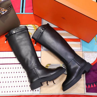 HERM Variation Boots In Black Calfskin