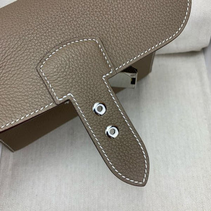 HERM Sac a Depeches 21 Bag in Taupe Clemence Leather