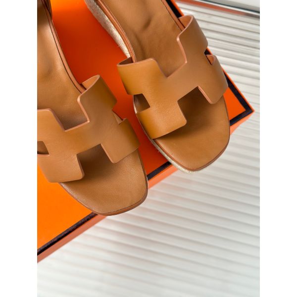 HERM Elda Espadrilles in Brown Leather